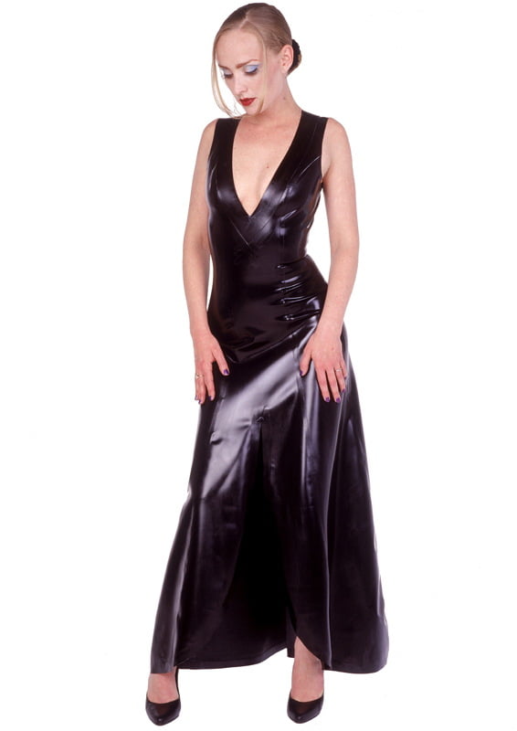 Latex Clothing - Long Flared Dress - DeMasK