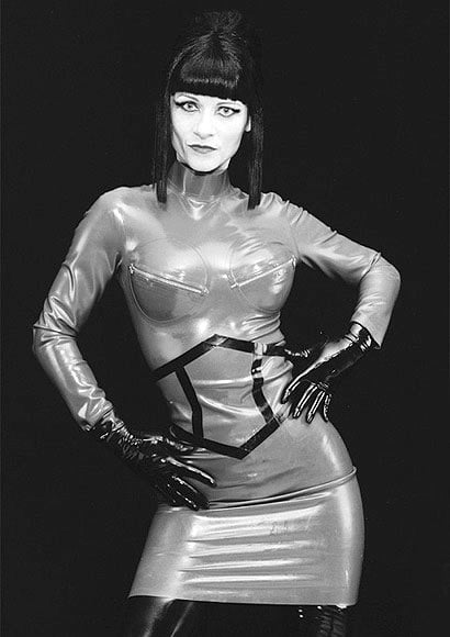 Latex Clothing - High Collared Zipped Bust Cup Top - DeMasK