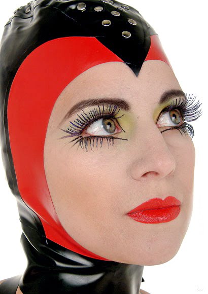 Latex Clothing - Deluxe Open Face Super Studded Hood - DeMasK