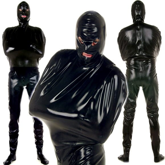 Latex Clothing - Plain Cover-All Catsuit With Fitted Hood - DeMasK