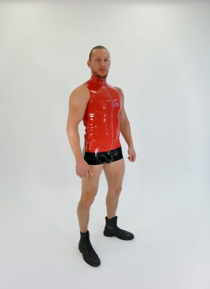 Latex Clothing - Zipped Front Sleeveless Top - DeMasK